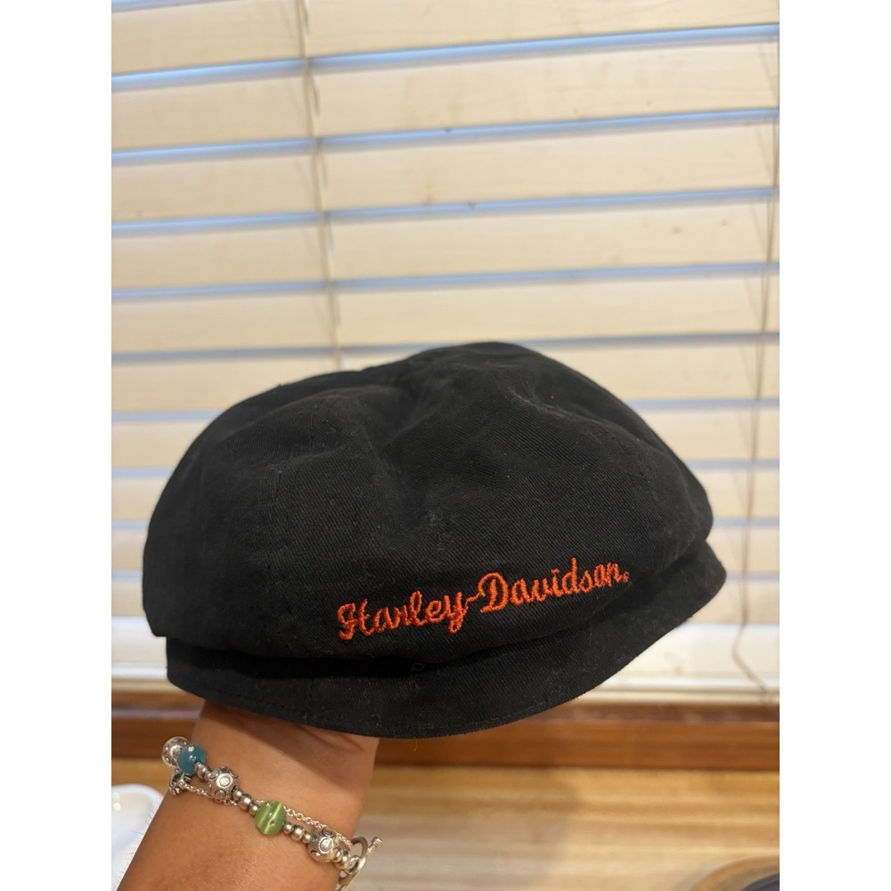 Harley-Davidson Black Newsboy Cabbie Cap Embroidered Motorcycle Biker Hat - Picture 3 of 9